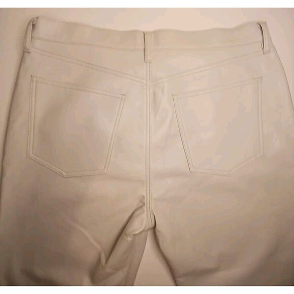AGOLDE Sz 34 90's Pinch Waist SOFT Recycled Leather Lt Grey Straight Leg  - $348 - Picture 7 of 16